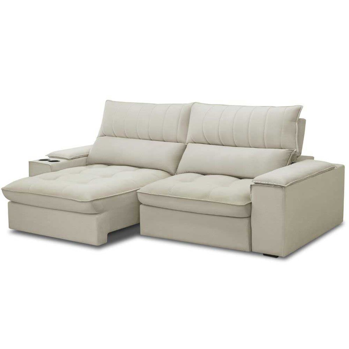 Sofá Amuv Bariloche Reclinable 3 Cuerpos Beige