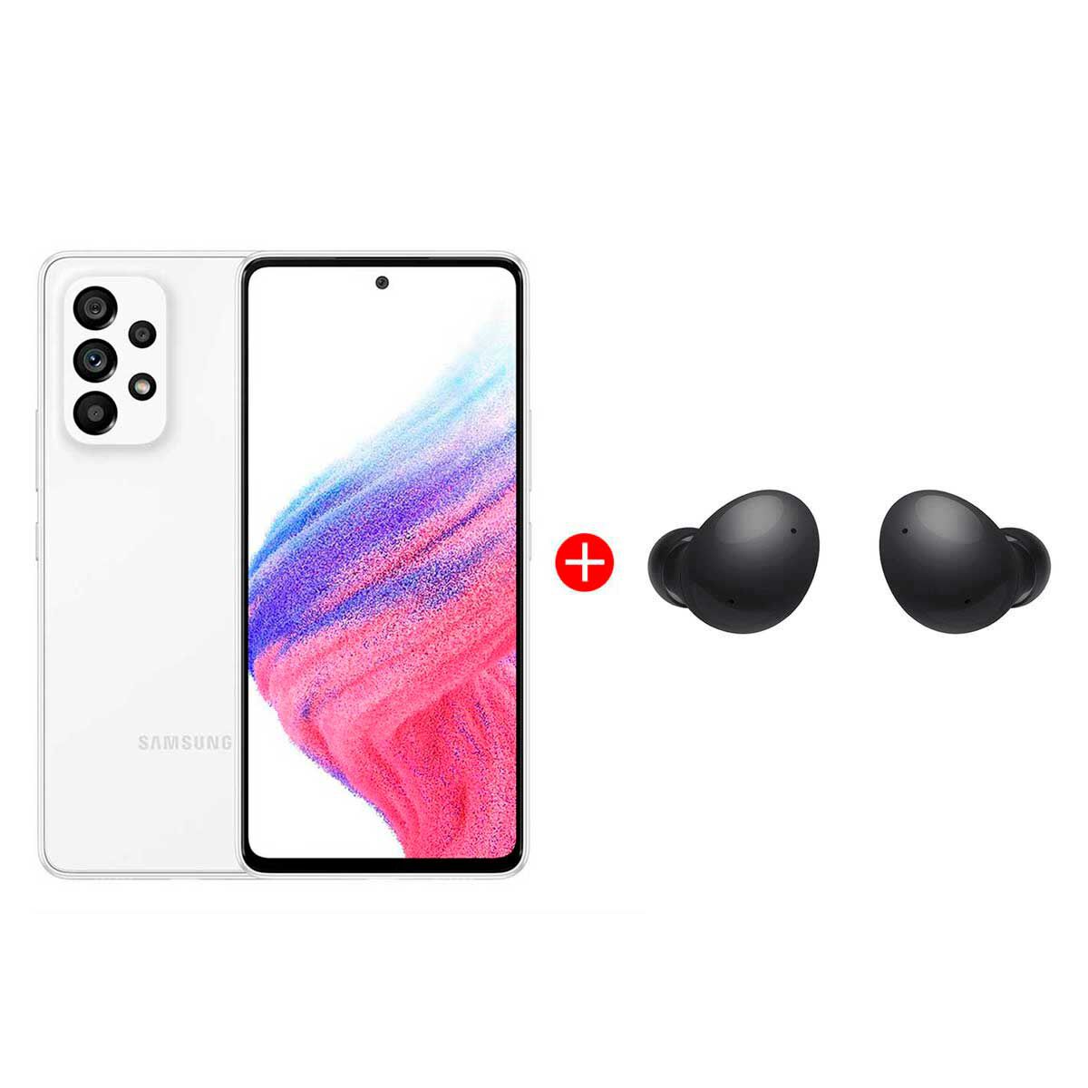 Combo Celular Samsung Galaxy A53 5G 128GB 6,5" Awesome White Liberado + Audífonos Bluetooth Galaxy Buds2 Graphite