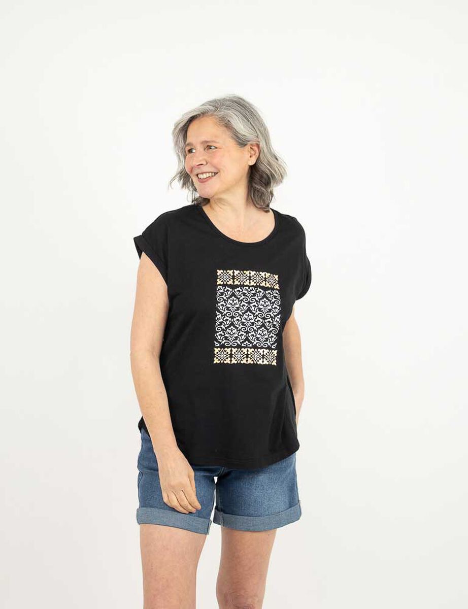 Polera Con Estampado Manga Corta Mujer Portman Club