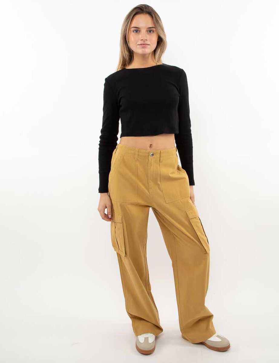 Polera Crop Manga Larga Mujer Icono