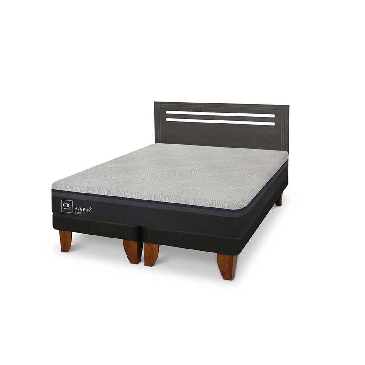 Cama Europea CIC Base Dividida 2 Plazas Hybrid Plus Infinity + Respaldo Munich