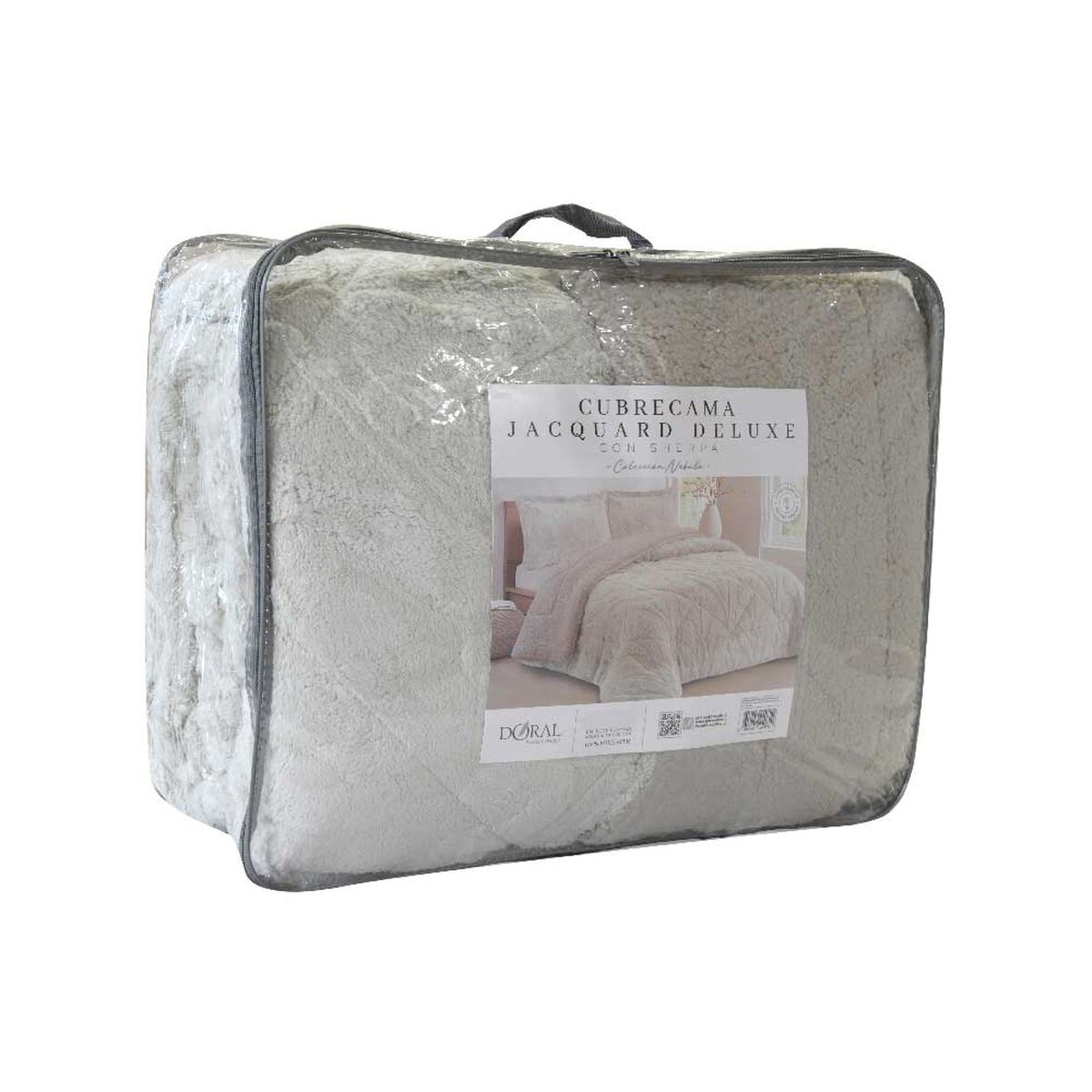 Cubrecama Doral Super King Jacquard Liso Beige