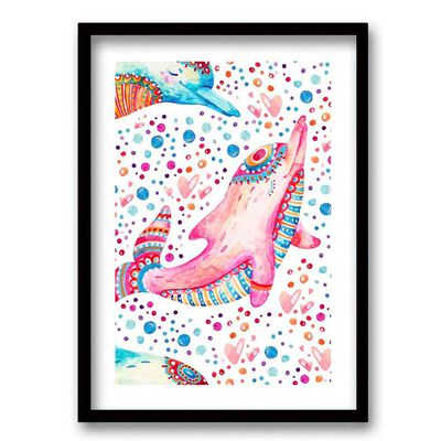Imagen 1 del producto Cuadro Decorativo Retela Dolphins 70 x 50 cm
