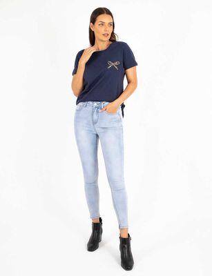 Imagen 2 del producto Jeans Skinny Mujer Zibel Celeste, Crudo, Denim, Gris, Negro