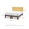 Cama Europea CIC Base Dividida King Cocopedic + Respaldo Miro Mostaza
