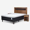 Cama Europea Rosen 2 Plazas New Style 6 + Respaldo + 2 Veladores Ferrera