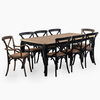 Juego de Comedor Spazzio Vittoria Negro 4 Sillas 2 Sitiales
