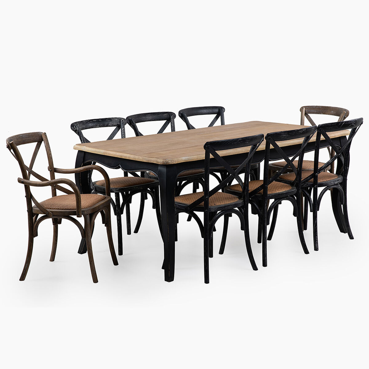 Juego de Comedor Spazzio Vittoria Negro 4 Sillas 2 Sitiales