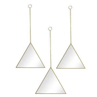 Imagen 1 del producto Set 3 Espejos Plástico Vgo Triangulo Dorado