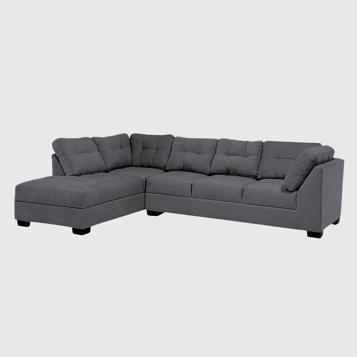 Seccional Izquierdo Muebles MPR Edimburgo 5 Cuerpos Gris Oscuro