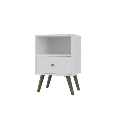 Velador Yardas CB201BCBC Blanco 1 Cajón