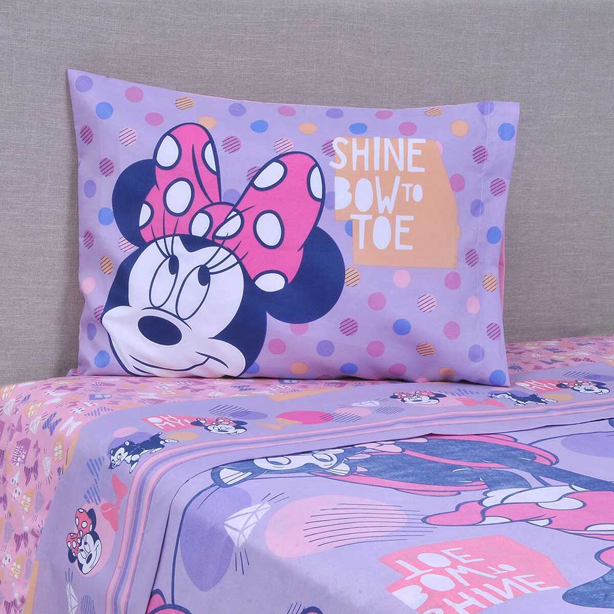 Juego de Sábanas Estampada Disney 1,5 Plazas Minnie Shine