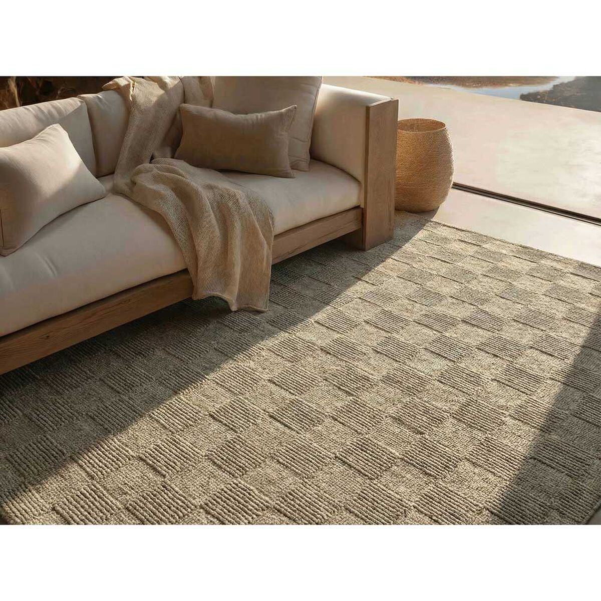 Alfombra Elements & Co Square Lana Beige 160x230 cm