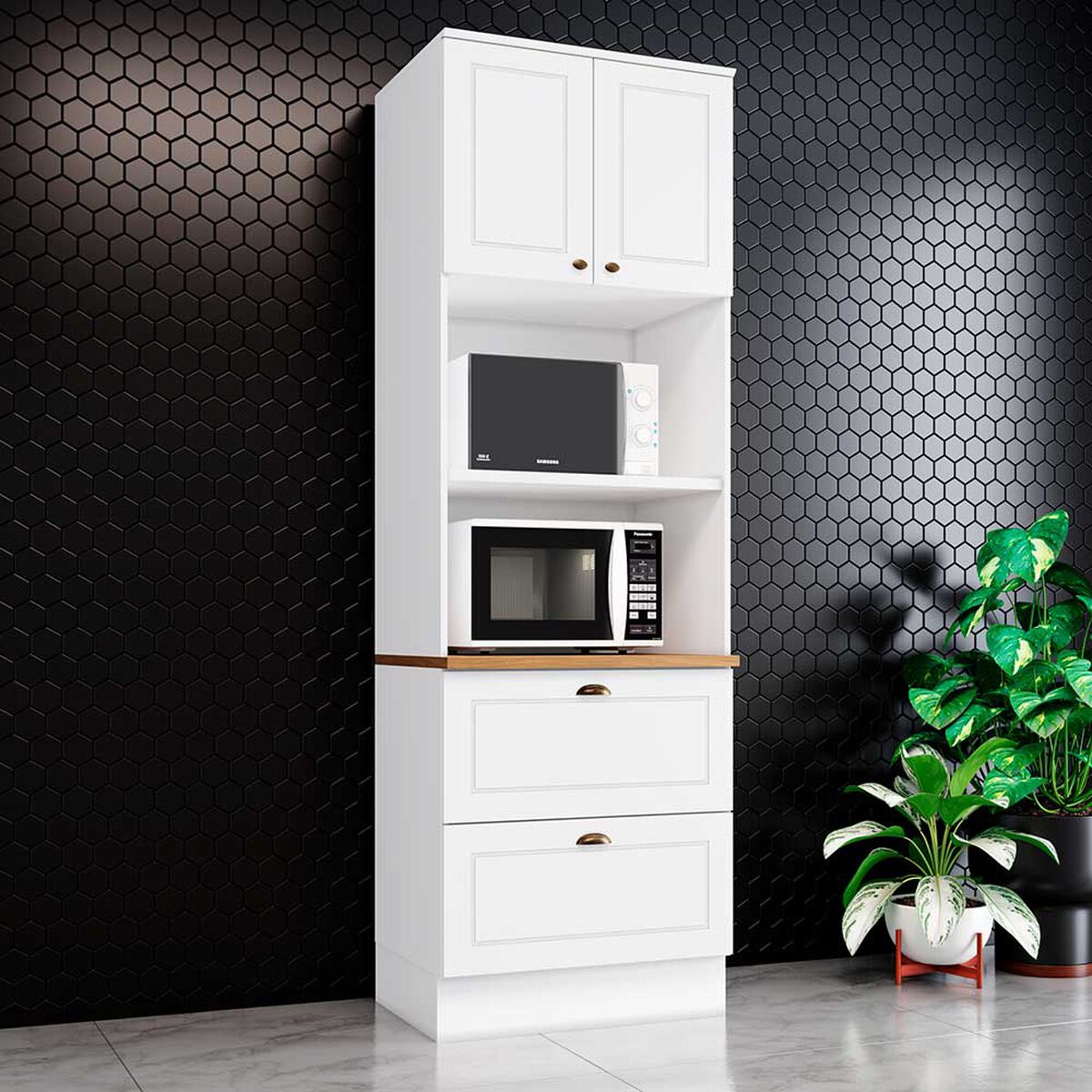 Mueble de Cocina Home Mobili Americana 2 Cajones 2 Puertas Blanco
