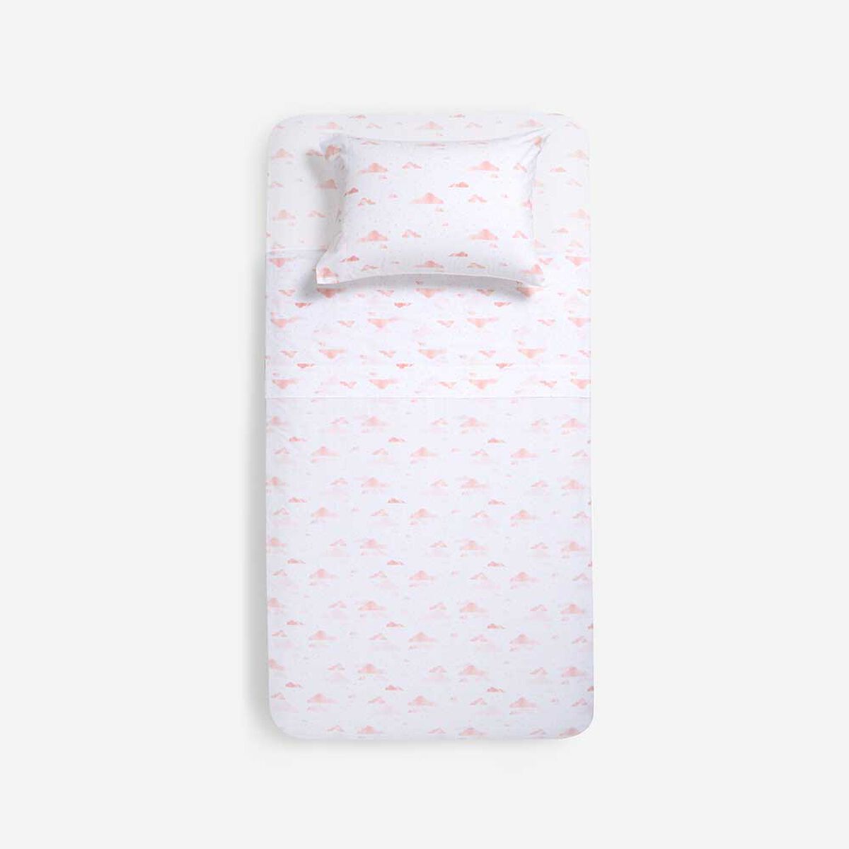 Juego de S&aacute;banas Rosen 1,5 Plazas Kids Nubes Rosa