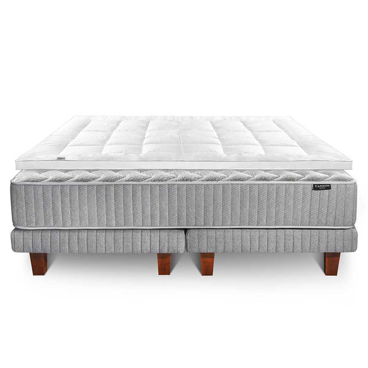 Cama Europea Cannon S&uacute;per King Hybrid Cotton + Topper + Almohadas Down Alternative 50x90 cm