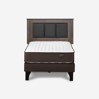 Imagen 1 del producto Cama Europea Rosen 1,5 Plazas New Ergo T + Respaldo Rachel Gris