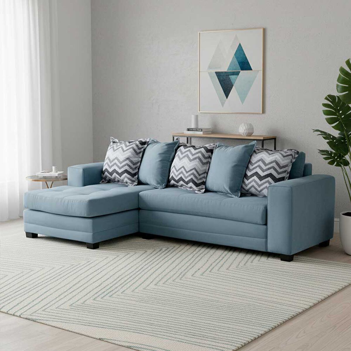 Sof&aacute; Seccional Izquierdo Living Factory Milan 3 Cuerpos Gris