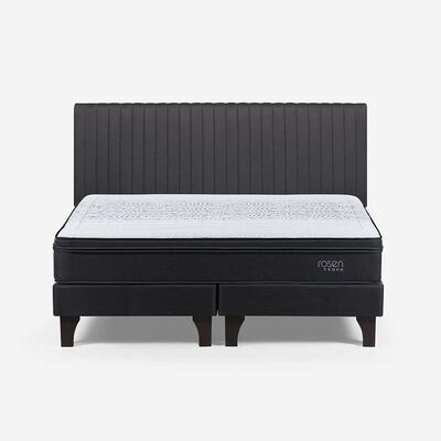 Cama Europea Rosen King Tempo Base Dividida + Respaldo Lucio