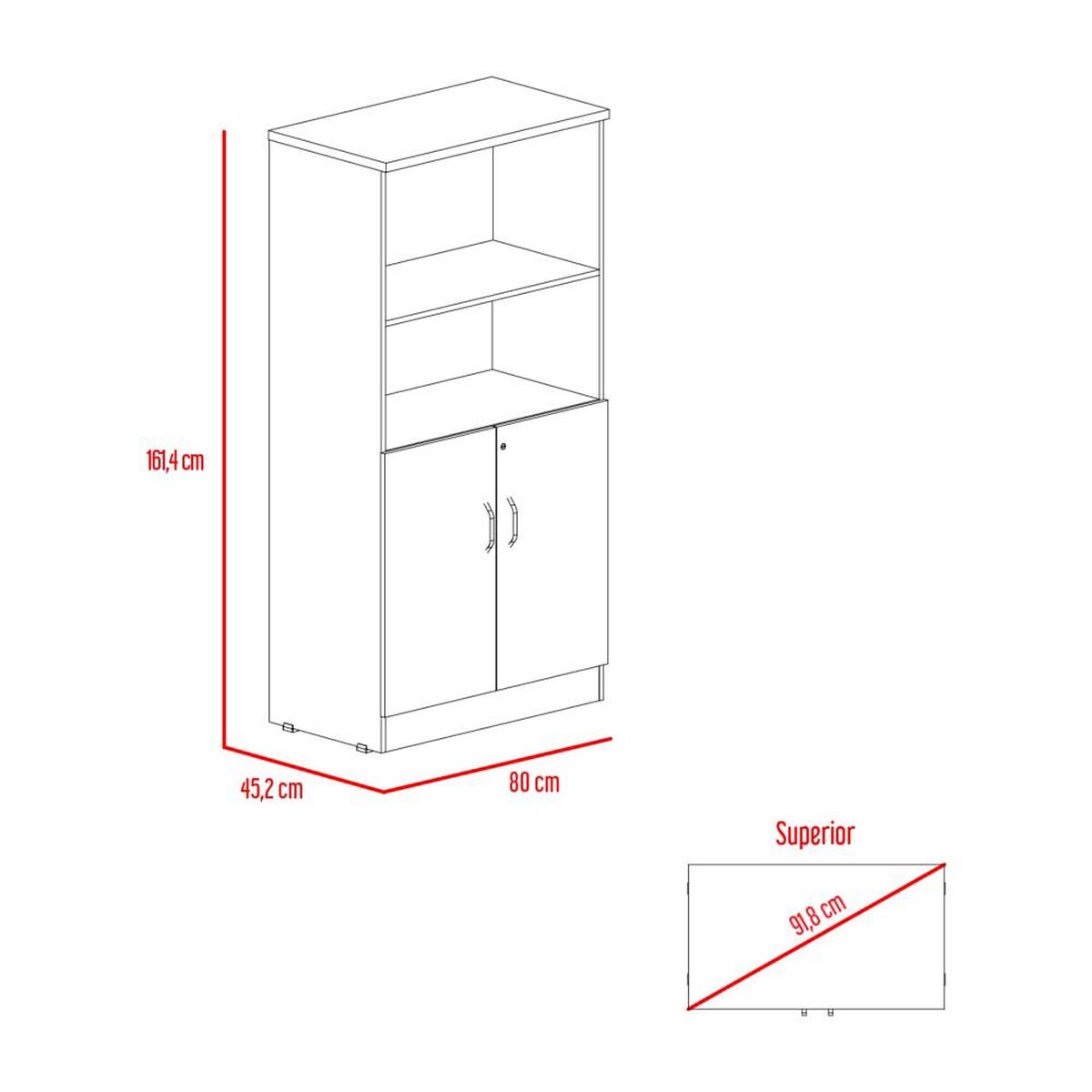 Combo Escritotio + Biblioteca 2 Puertas TuHome Home Office Negro Soft-Coñac