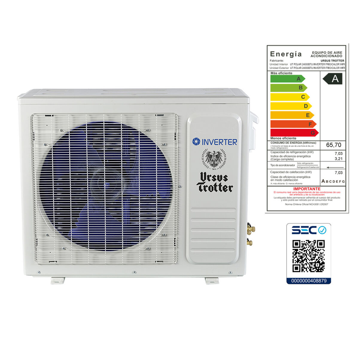 Aire Acondicionado Ursus Trotter Split Inverter Polar 24000BTU WiFi