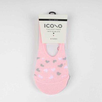 Imagen 2 del producto Pack 3 Calcetines Invisible Mujer Icono Surtido