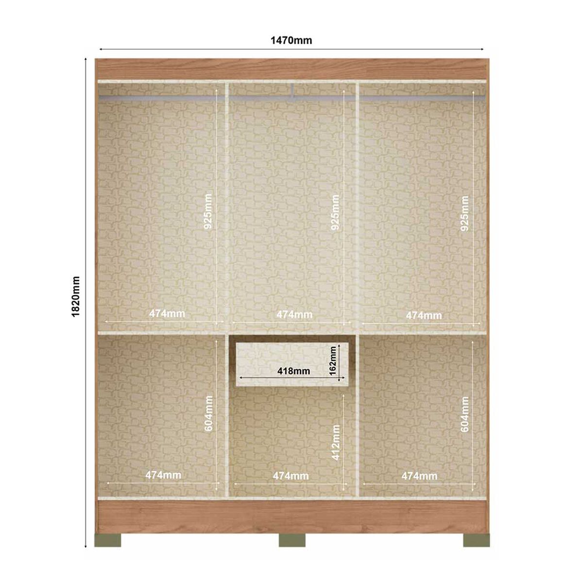 Clóset Vekkahome Roma 6 Puertas 1 Cajón Beige