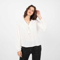 Blusa Manga Larga Mujer Alma Blanco, Negro