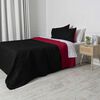 Quilt Microfibra Mashini 2 Plazas Bicolor Negro Rojo