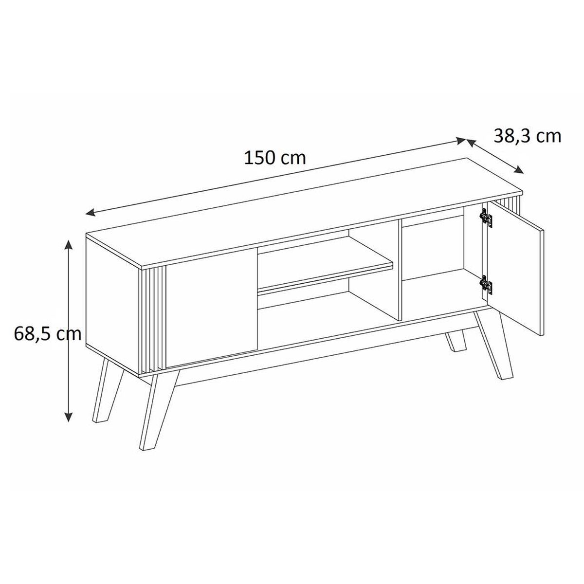 Rack TV Exit Vitta Beige Matte Hasta 65"