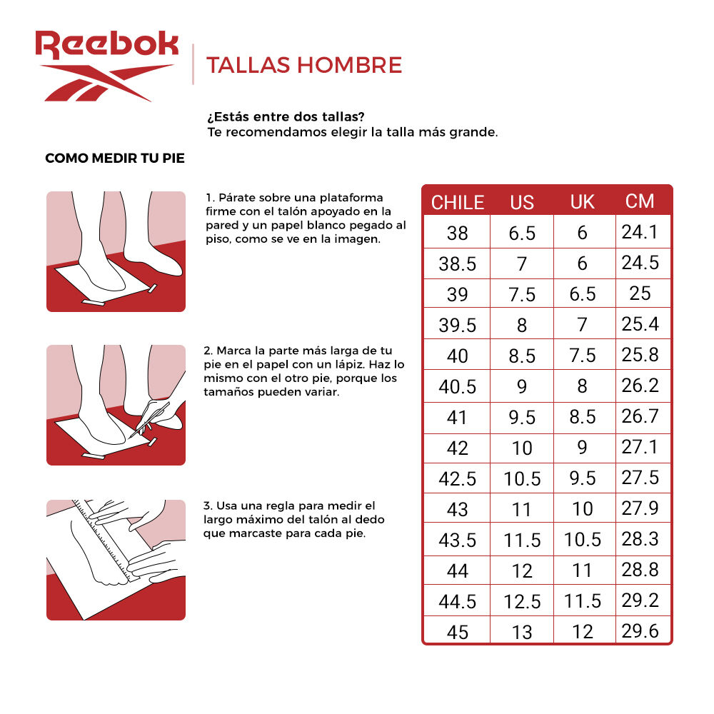 guia de tallas reebok
