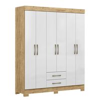 Closet Di Poretti Escocia 6 Puertas 2 Cajones Café y Blanco