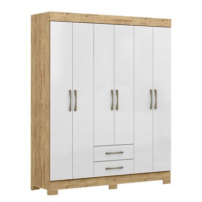 Imagen 1 del producto Closet Di Poretti Escocia 6 Puertas 2 Cajones Café y Blanco