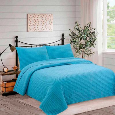 Imagen 1 del producto Quilt Hebra Dib 2 Plazas Patchwork Formas Azul