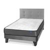 Cama Europea Flex 1,5 Plazas Juvenil + Respaldo Royal Gris