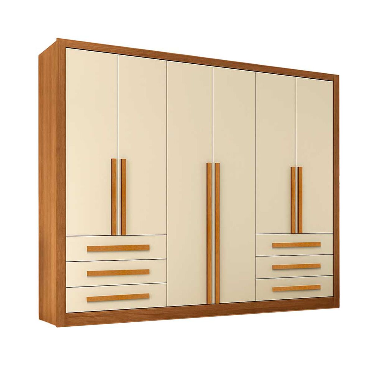 Closet Di Poretti Design Veneto 6 Puertas 6 Cajones Caf&eacute; Blanco