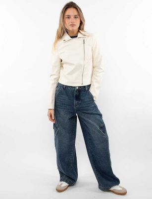 Imagen 2 del producto Chaqueta Ecocuero Mujer Icono Blanco, Negro, Rosado