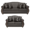 Juego de Living Innovamuebles New Bugambilia Sofá 3 Cuerpos + Sofá 2 Cuerpos Café Oscuro