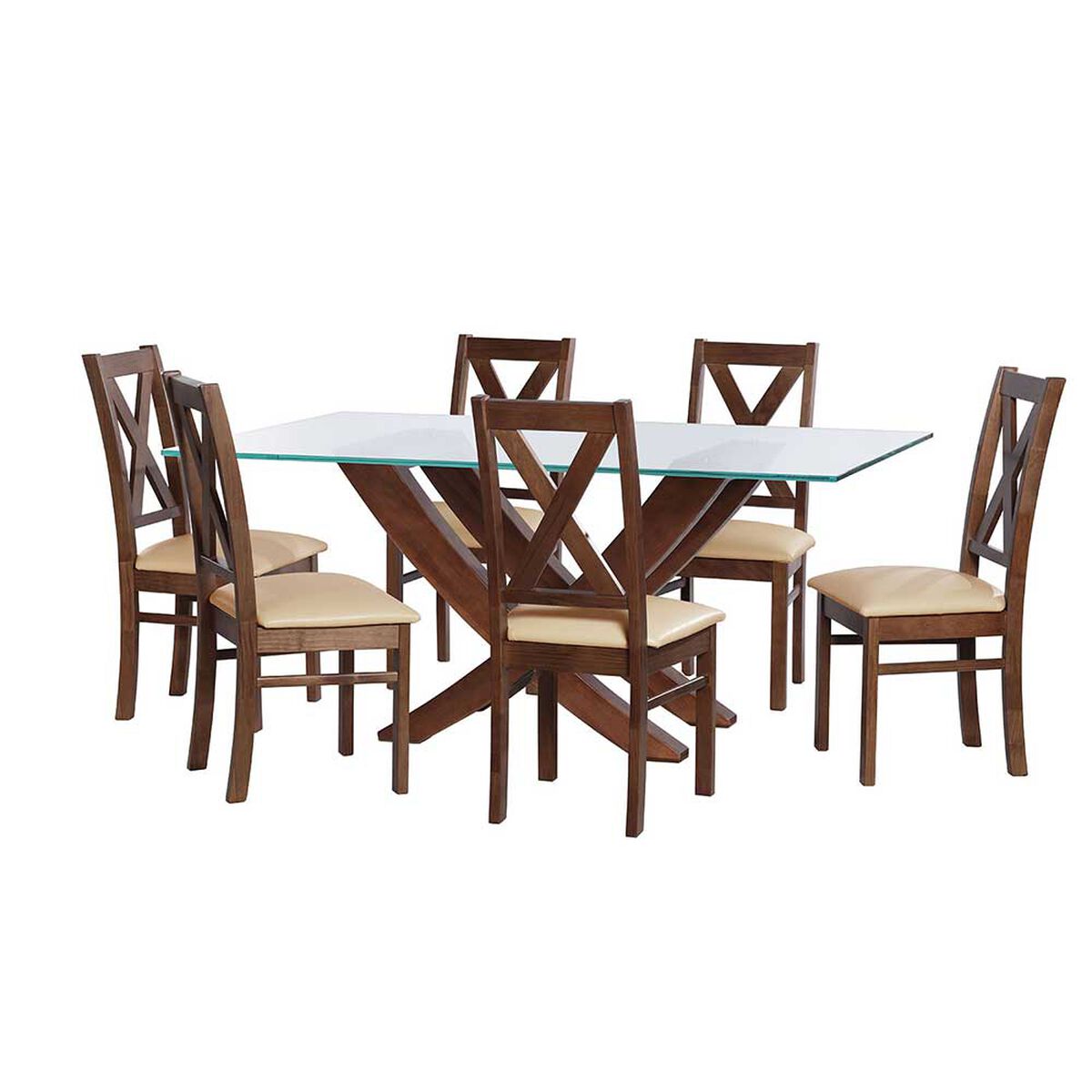 Juego de Comedor Latam Home Alicante 6 Sillas Beige