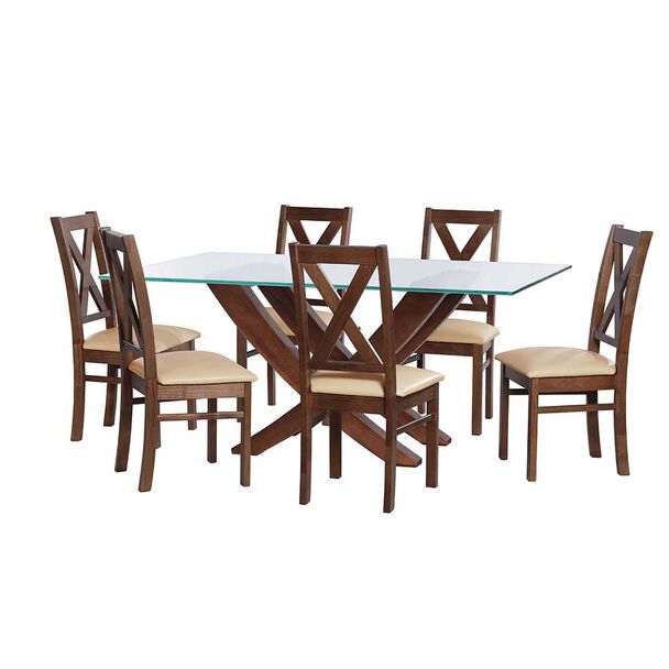Juego de Comedor Latam Home Alicante 6 Sillas Beige