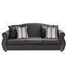 Juego de Living Innovamuebles New Bugambilia Sofá 3 Cuerpos + Dos Sillones 1 Cuerpo Gris Oscuro