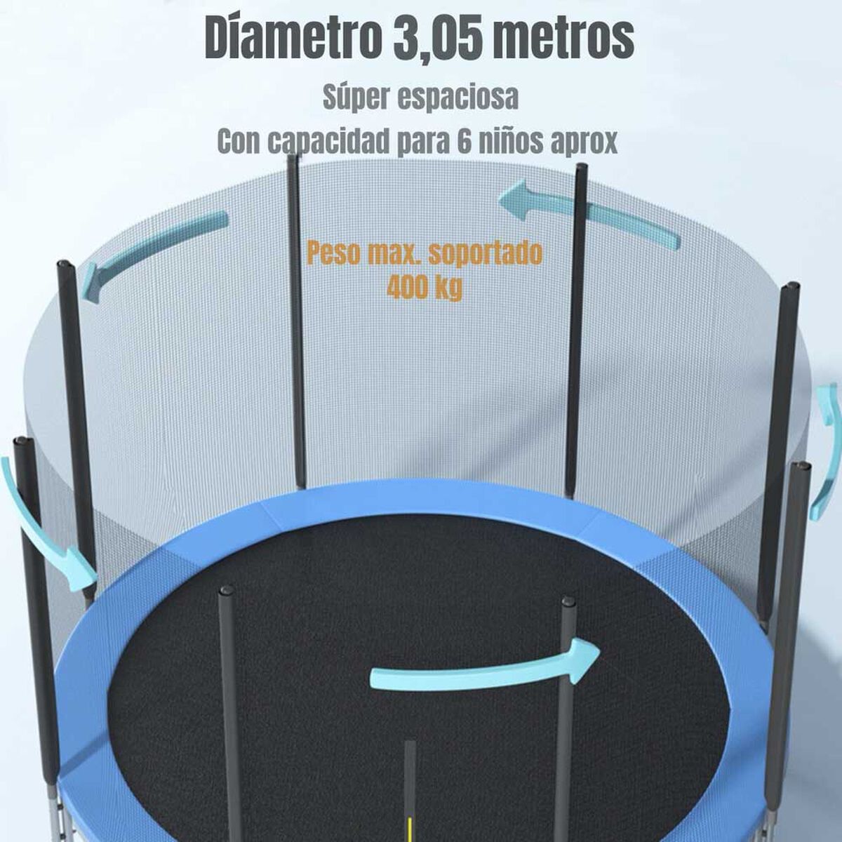 Cama Elástica Lubabycas Cumbres 305 cm con Escalera