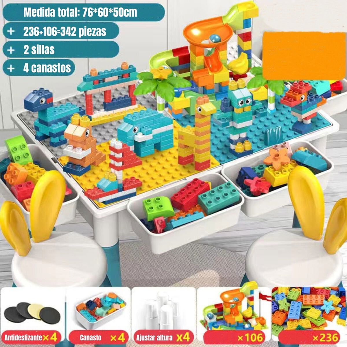 Mesa de Bloques 350 60 x 76 cm LuBabycas