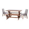 Juego de Comedor Latam Home Sevilla Cadiz 2 Sillas + 2 Bancas Cuero Kentucky Gris