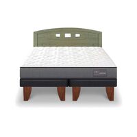 Cama Europea CIC Base Dividida 2 Plazas Anatomic + Respaldo Gales Olivo