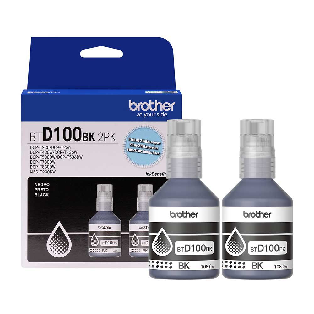 Pack 2 Tintas Brother BTD100BK2PK Negro