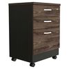 Combo Archivador 3 Cajones + Cajonera 2 Puertas TuHome Home Office Negro Soft-Coñac