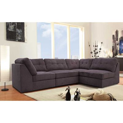 Sofá Seccional Modular Casanova New Barnet 4 Cuerpos Chocolate