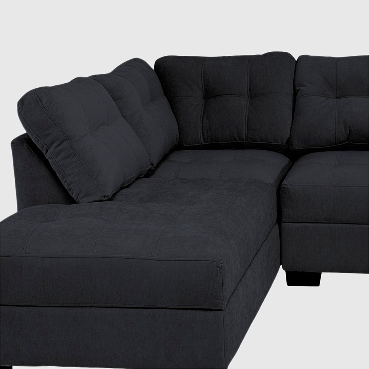 Seccional Izquierdo Muebles MPR Edimburgo 5 Cuerpos Negro