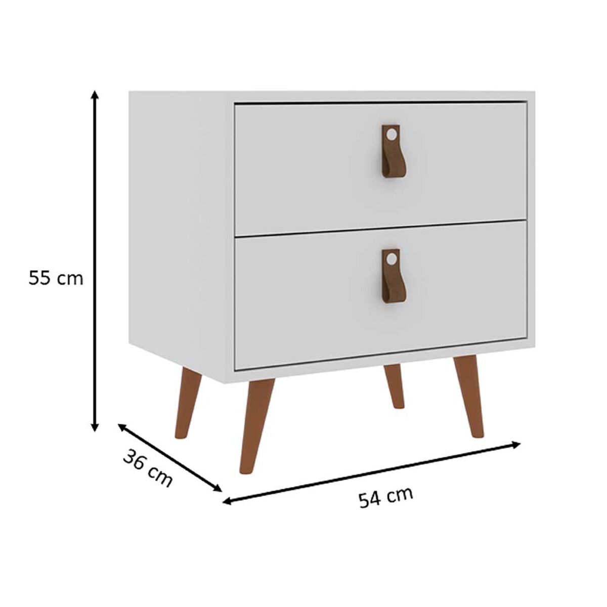 Velador Di Poretti Design Padua 2 Cajones Blanco